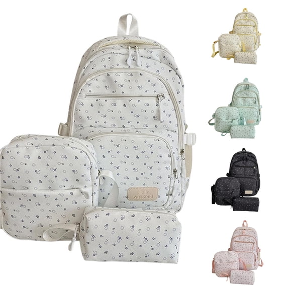 UJNDER Cute Polka Pattern Backpack for High Large Capacity Lightweight Daypack with Design for Daily Use High School Backpacks,03_Beige,Large