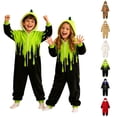 thumbnail image 1 of UJNDER Cute Romper Halloween Themed Hooded Romper for Boys Cozy Piece Outfit with Print Design for Toddlers and Kids,Green,5-6 Years, 1 of 2
