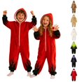 thumbnail image 1 of UJNDER Cute Romper Halloween Themed Hooded Romper for Boys Cozy Piece Outfit with Print Design for Toddlers and Kids,Red,4-5 Years, 1 of 6