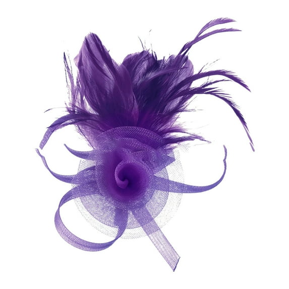 UJNDER Delicate Feather Hairband Elegant Floral Accessories Versatile Headpiece for Parties and Performances Purple