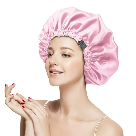 UJNDER Double Layer Adjustable Hair Bonnet for Sleeping Comfortable Hair Bonnets for Women Ideal for Curly Hair Light Pink