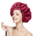 thumbnail image 1 of UJNDER Double Layer Adjustable Hair Bonnet for Sleeping Comfortable Hair Bonnets for Women Ideal for Curly Hair Wine, 1 of 6