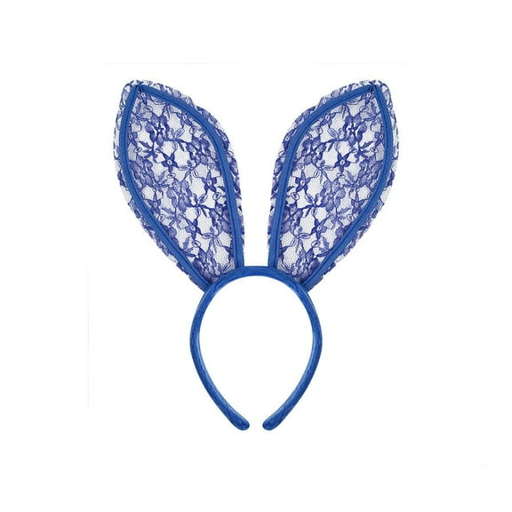 UJNDER Easter Bunny catwalk Headwear for Masquerade Show Featuring Large Lace Headband Hair Accessories Blue