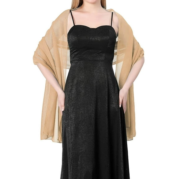 UJNDER Elegant Chiffon Shawls and Wraps for Women Versatile Evening Dresses Wedding Parties Travel Gold
