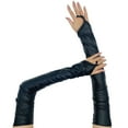 thumbnail image 1 of UJNDER Elegant Solid Color Satin Gloves for Women for Wedding and Carnival Parties Black, 1 of 3