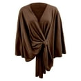 thumbnail image 1 of UJNDER Elegant Solid Color Shawl Cape for Women Soft and Comfortable Poncho Outerwear for Stylish Layering Coffee, 1 of 3
