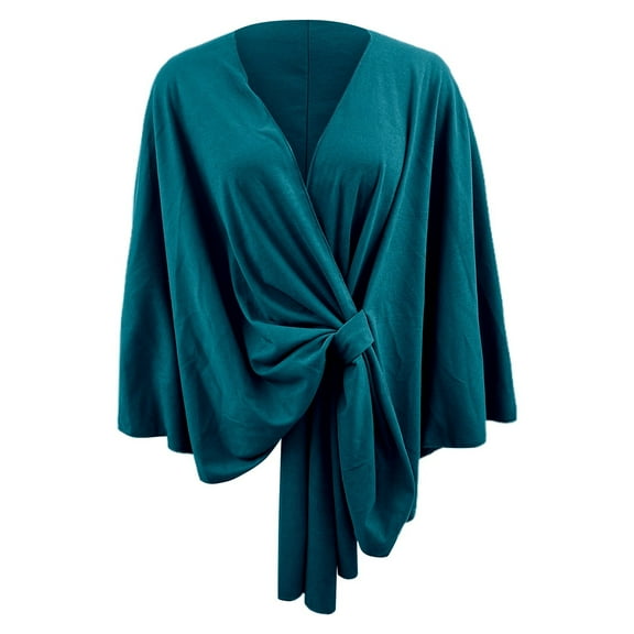 UJNDER Elegant Solid Color Shawl Cape for Women Soft and Comfortable Poncho Outerwear for Stylish Layering Dark Green