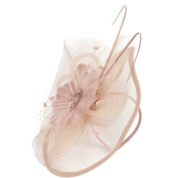 UJNDER Elegant Wedding Hair Fascinator Hat Clip for Women Stylish Party Headband Accessory for Girls Pink