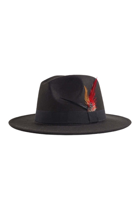 Elegant Wide Brim Feather Sun Hat for Women Ideal for Everyday Use and Special Occasions Black