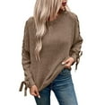 thumbnail image 1 of UJNDER Fall Winter Sweater with Bow for Women Pullover Loose Casual Long Sleeve Khaki S, 1 of 7