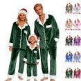 thumbnail image 1 of UJNDER Family Christmas Pajamas Matching Sets Fleece Long Sleeve Cozy Holiday Festive Nightwear Outfit for Kids,01_Green,13-14 Years, 1 of 6