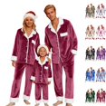 thumbnail image 1 of UJNDER Family Christmas Pajamas Matching Sets Fleece Long Sleeve Cozy Holiday Festive Nightwear Outfit for Mom,01_Wine,XXL, 1 of 6