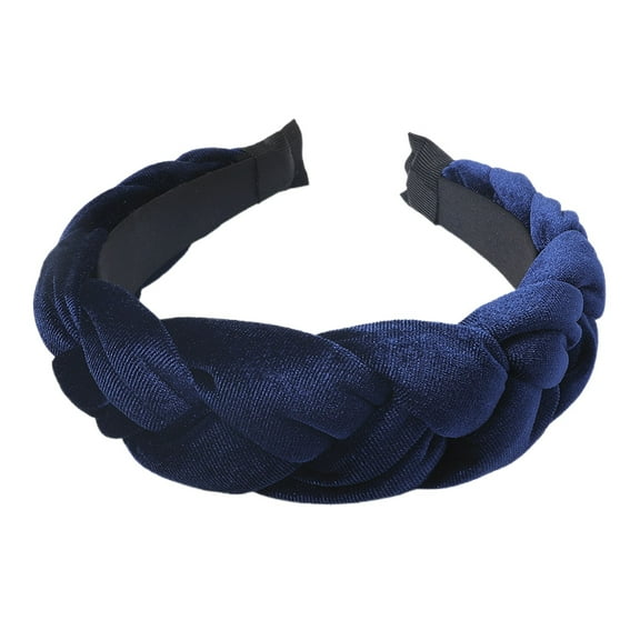 UJNDER Fashion Headband Textured Braided Wide Hair Accessory for Style and Decoration for All Seasons Navy