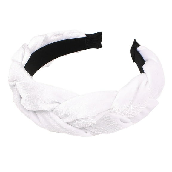 UJNDER Fashion Headband Textured Braided Wide Hair Accessory for Style and Decoration for All Seasons White