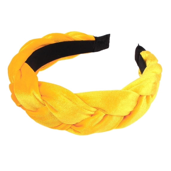 UJNDER Fashion Headband Textured Braided Wide Hair Accessory for Style and Decoration for All Seasons Yellow
