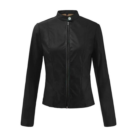 UJNDER Fashion Women's Long Sleeve Open Front Short Cardigan Suit Jacket Coat Top Cropped Jacket Black L