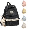 thumbnail image 1 of UJNDER Full Coverage Lace Print Backpack for Students Versatile Casual Daypack for Travel Commuting and School Bookbag Use Backpack for School,04_Black,Mid, 1 of 5