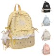 thumbnail image 1 of UJNDER Full Coverage Lace Print Backpack for Students Versatile Casual Daypack for Travel Commuting and School Bookbag Use Backpack for School,04_Yellow,Mid, 1 of 5