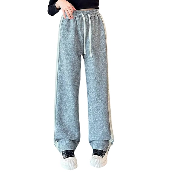 UJNDER Girl's Straight Leg Joggers Loose Fit Trousers for Big Kids Youth Outdoor Streetwear Sweatpants for Girls,Grey,11-12 Years