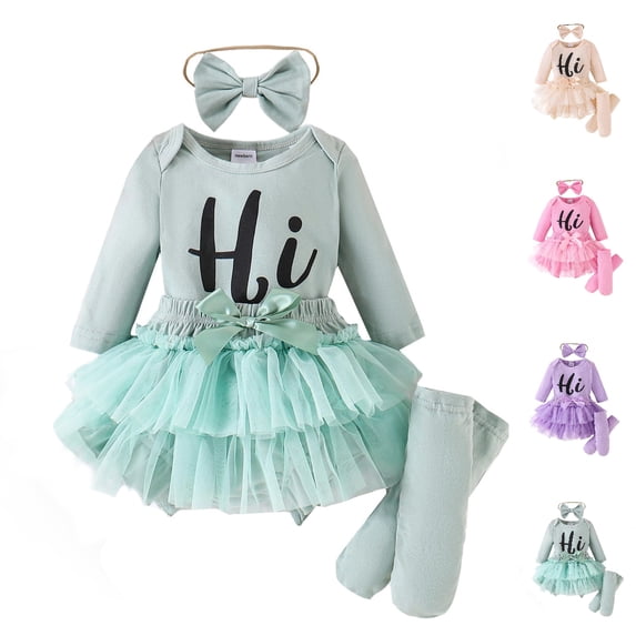 UJNDER Girls Alphabet Print Round Neck Long Sleeve Top and Pants Comfortable Loungewear Pajama Set for Kids Girls Pajamas,Green,3-6 Months