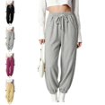 thumbnail image 1 of UJNDER Girls Casual Jogger Loose Fit Elastic Waistband Tapered Leg Soft Blend Streetwear Girls Pants,Grey,4-5 Years, 1 of 5
