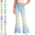 thumbnail image 1 of UJNDER Girls Flared Leggings with Fade Casual Long for Kids Stretchy Comfortable Bottom Wear Pants Girls Pants,Light Blue,11-12 Years, 1 of 4