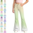 thumbnail image 1 of UJNDER Girls Flared Leggings with Fade Casual Long for Kids Stretchy Comfortable Bottom Wear Pants Girls Pants,Yellow,7-8 Years, 1 of 4