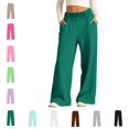 thumbnail image 1 of UJNDER Girls High Waisted Soft Stretch Casual Trousers with Pockets Comfortable Everyday Wear Style Girls Pants,01_Green,13-14 Years, 1 of 5