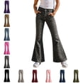 thumbnail image 1 of UJNDER Girls Leopard Print Wide Leg Trousers with Elastic Waist Playful Comfortable Everyday Style Girls Wide Leg Pants,01_Grey,13-14 Years, 1 of 4