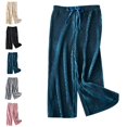 thumbnail image 1 of UJNDER Girls Lightweight Casual Elastic Waist Straight Leg Loose Trousers for Kids Comfortable Wide Leg Pants Girls Wide Leg Pants,Green,5-6 Years, 1 of 6