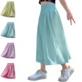 thumbnail image 1 of UJNDER Girls Lightweight and Skirt Combo Breathable Ice Silk Casual Loose Fit Girls Wide Leg Pants,Mint Green,5-6 Years, 1 of 4