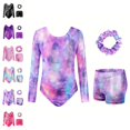 thumbnail image 1 of UJNDER Girls Long Sleeve Gymnastics Leotard with Digital Print Ballet Dance Unitard for Training and Performance Girls Dance Outfit,Purple,8-9 Years, 1 of 3