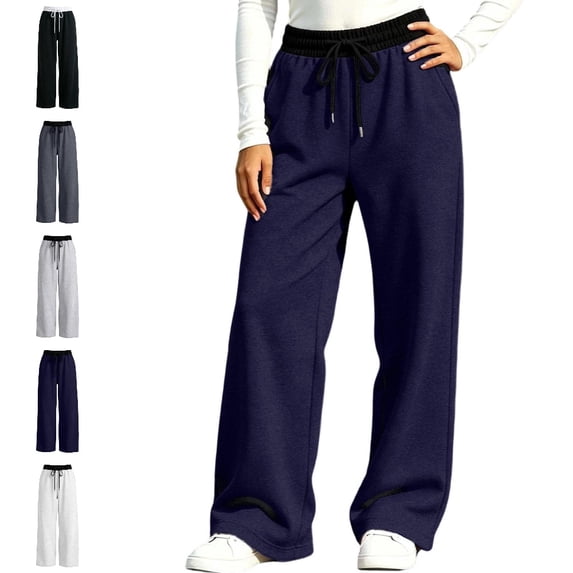UJNDER Girls Loose Fit Pocketed Straight Leg Comfortable Trousers with Spacious Pockets Girls Pants,Navy,15-16 Years