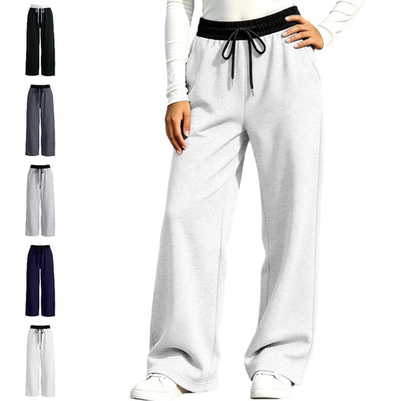 UJNDER Girls Loose Fit Pocketed Straight Leg Comfortable Trousers with Spacious Pockets Girls Pants,White,7-8 Years