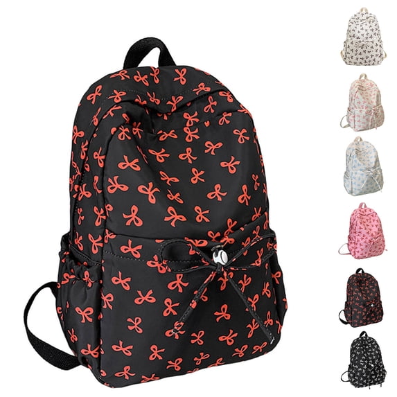 UJNDER Girls School Backpack Cute Preppy Backpack for Teen Girls with Pencil Pouch, Girly Daypack for College and Back to School Bookbag for Girls 02_Red,One Size