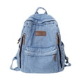 thumbnail image 1 of UJNDER Girls School Backpack Ladies Fashion Denim Backpack with Washed Effect, Large Capacity Student Bag for School and Daily Use Book Bag for Girls Light Blue,One Size, 1 of 8