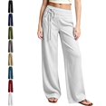 thumbnail image 1 of UJNDER Girls Stylish High Waisted Casual with Elastic Waist and Drawstring for Comfort Girls Pants,White,6-7 Years, 1 of 6
