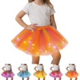 thumbnail image 1 of UJNDER Glitter Skirt Girls Glitter Skirt with Lights Layered Tutu for Party Dress Up Skirts for Girls Orange,One Size, 1 of 4