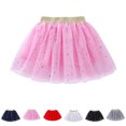 thumbnail image 1 of UJNDER Glitter Skirt Kids Tutu Skirt with Glitter Print Star Party Skirt for Girls 1-10 Years for Festivals Cute Skirts Pink,6-8 Years, 1 of 7