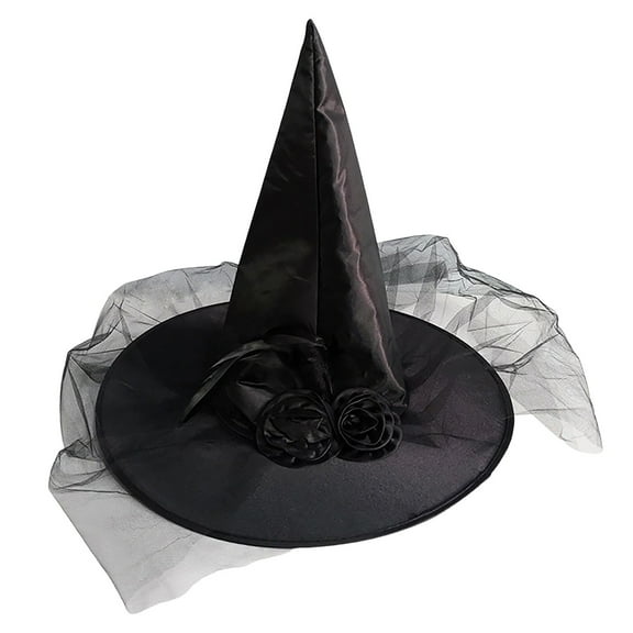 UJNDER Halloween Hat Party Hat Hat Makeup Props Witch Witch Hat Black One Size