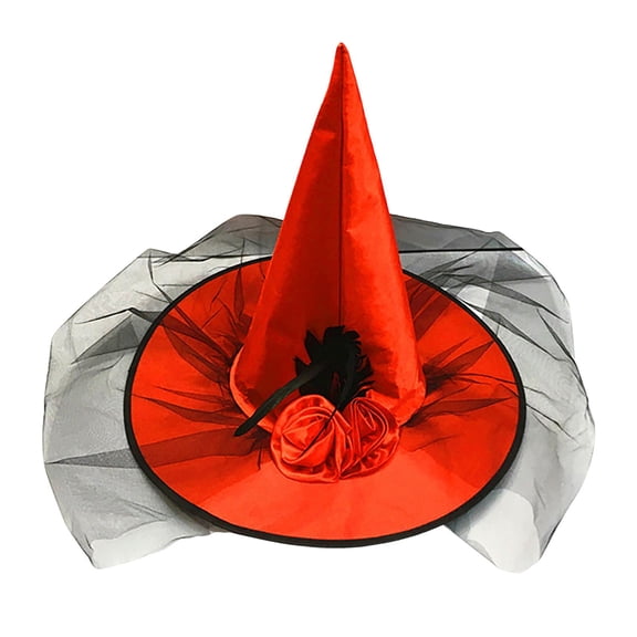 UJNDER Halloween Hat Party Hat Hat Makeup Props Witch Witch Hat Red One Size