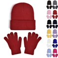 thumbnail image 1 of UJNDER Hat Gloves Sets Kid's Winter Knitted Beanie with Lined Mittens for Cold Weather Cozy Warm Cap and Gloves Set for Boys Girls, 1 of 5