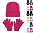 thumbnail image 1 of UJNDER Hat Gloves Sets Kid's Winter Knitted Beanie with Lined Mittens for Cold Weather Cozy Warm Cap and Gloves Set for Boys Girls, 1 of 5