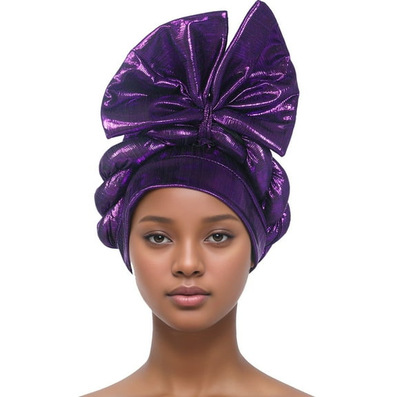 UJNDER Hats Women Hat Ruffle Cancer Chemo Turban Wrap Cap Scarf Shawl for Elegant Style and Comfortable Wear Purple
