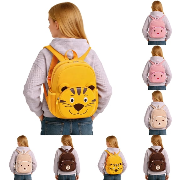 UJNDER Kids Adorable Animal Design -Lost Backpack for Boys and Girls Lightweight School Bag for Toddlers,YE1,Mid