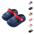thumbnail image 1 of UJNDER Kids Clogs Boys and Girls Simple Lightweight Soft Sole Anti-Slip Slip-On Indoor Outdoor Slippers for Kids,Blue,18-24 Months, 1 of 5