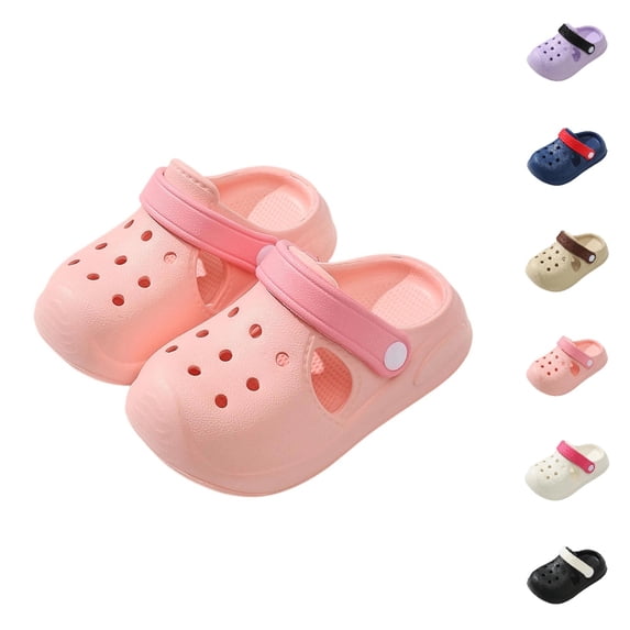 UJNDER Kids Clogs Boys and Girls Simple Lightweight Soft Sole Anti-Slip Slip-On Indoor Outdoor Slippers for Kids,Pink,3.5-4 Years