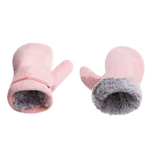 UJNDER Kids Gloves and Mittens Children's Mitten Gloves Soft and Flannel With Closure for Cold Weather and Comfort Pink