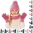 thumbnail image 1 of UJNDER Kids' Hat Scarf Gloves Set Winter Knit Hat Scarf and Gloves with Cartoon Car Striped Pattern Soft Warm Three Piece Ensemble for Boys and Girls, 1 of 7