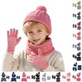 thumbnail image 1 of UJNDER Kids' Hat Scarf Gloves Set Winter Knit Hat Scarf and Gloves with Cartoon Car Striped Pattern Soft Warm Three Piece Ensemble for Boys and Girls, 1 of 5